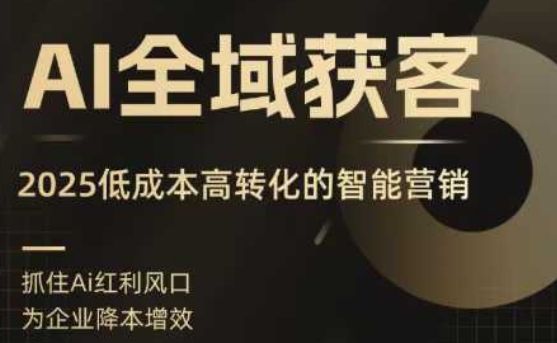 AI全域获客实训营，2025低成本高转化的智能营销，精准找客，高效营销-知创网
