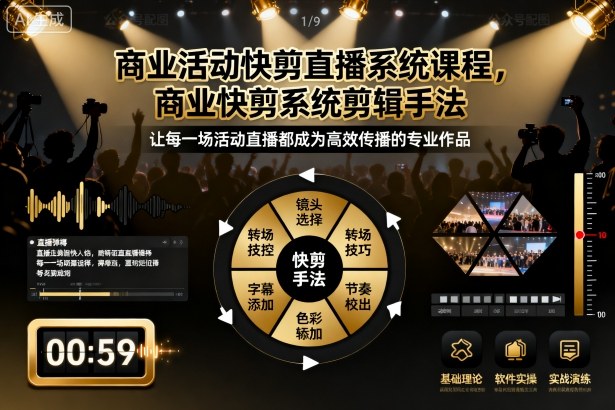 商业活动快剪直播系统课程，商业快剪系统剪辑手法-知创网