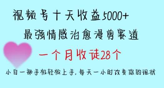 十天收益5000+，多平台捞金，视频号情感治愈漫剪，一个月收徒28个，小白一部手机轻松上手【揭秘】-知创网