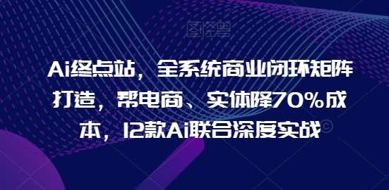 Ai终点站，全系统商业闭环矩阵打造，帮电商、实体降70%成本，12款Ai联合深度实战【0906更新】-知创网