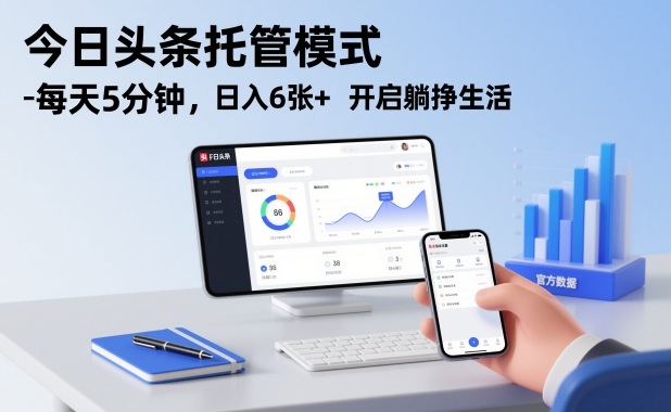 今日头条托管模式,每天5分钟,日入6张+,开启躺挣生活【揭秘】-知创网