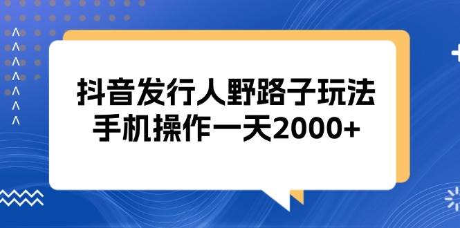 （13220期）抖音发行人野路子玩法，手机操作一天2000+-知创网
