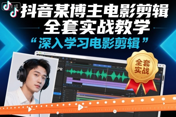 抖音某博主电影剪辑全套实战教学,深入学习电影剪辑-知创网