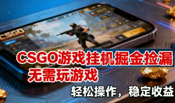 CSGO游戏挂G掘金捡漏,不需要玩游戏,操作简单,收益稳定【揭秘】-知创网