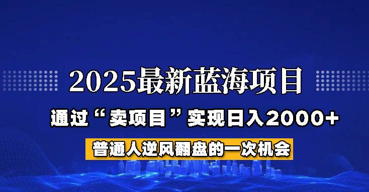 2025年蓝海项目，如何通过“网创项目”日入2000+-知创网