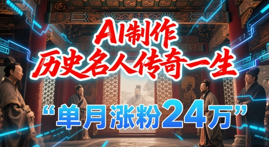 暴力起号！用AI制作历史名人传奇一生，单月涨粉24W，涨粉+变现赛道黑马来了-知创网