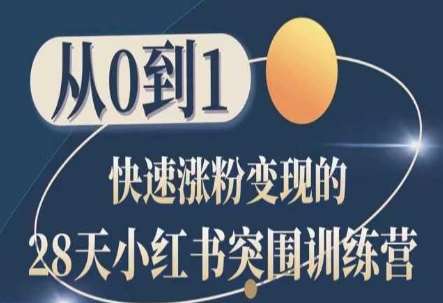 28天小红书突围训练营，从0到1快速涨粉变现-知创网