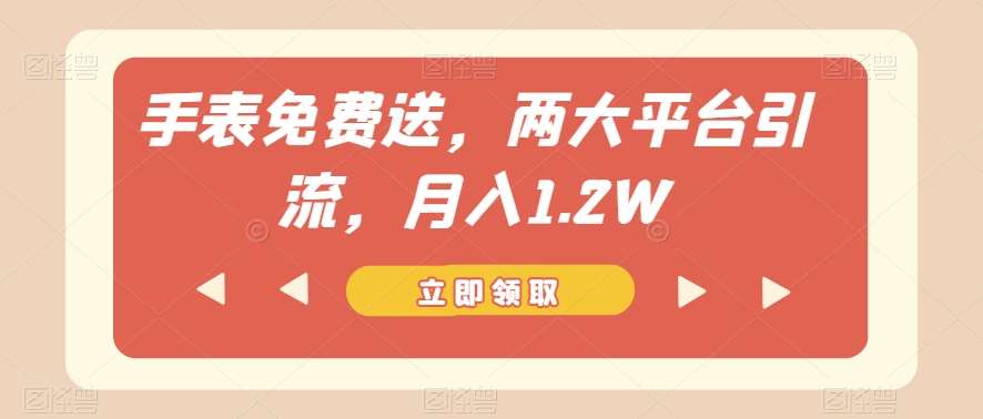 手表免费送，两大平台引流，月入1.2W【揭秘】-知创网