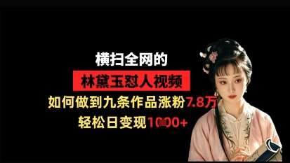横扫全网的林黛玉怼人视频，如何做到九条作品涨粉7.8万，轻松日变现1k-知创网