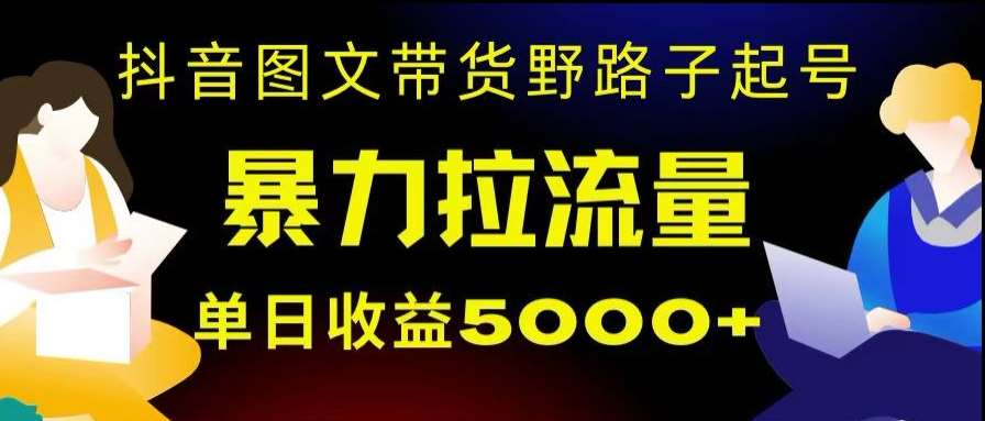 抖音图文带货暴力起号，单日收益5000+，野路子玩法，简单易上手，一部手机即可【揭秘】-知创网
