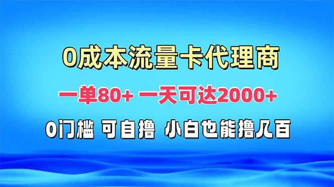 （13391期）免费流量卡代理一单80+ 一天可达2000+-知创网