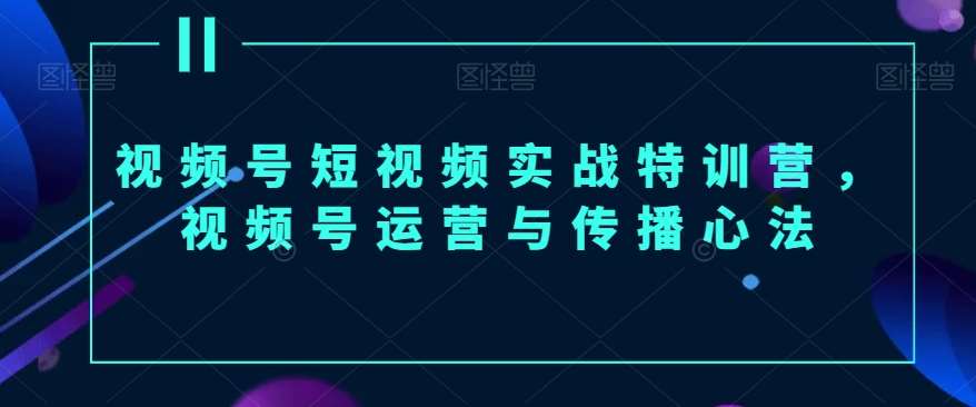 视频号短视频实战特训营，视频号运营与传播心法-知创网
