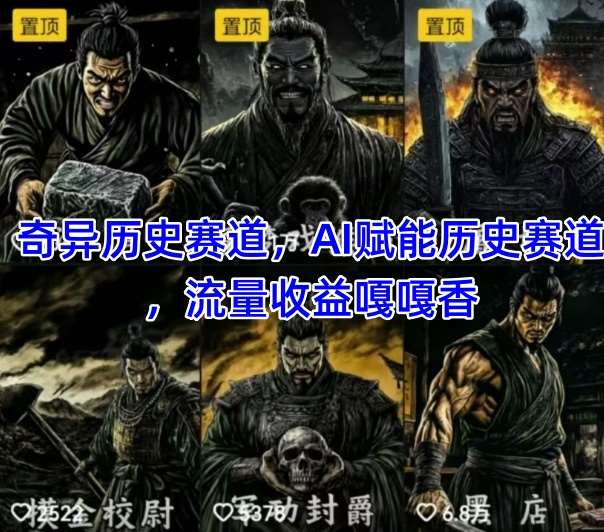 抖音奇异历史赛道,AI赋能历史赛道,流量收益嘎嘎香,狂撸伙伴计划-知创网