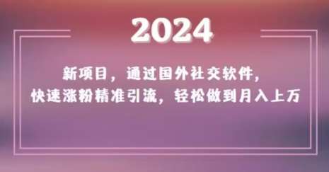 2024新项目,通过国外社交软件,快速涨粉精准引流,轻松做到月入上万【揭秘】-知创网