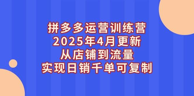 （14469期）拼多多运营训练营2025年4月更新，从店铺到流量，实现日销千单可复制-知创网