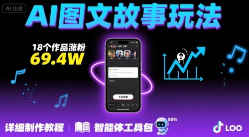 抖音爆火的ai图文故事玩法,18个作品涨粉69.4W,详细制作教程+智能体-知创网