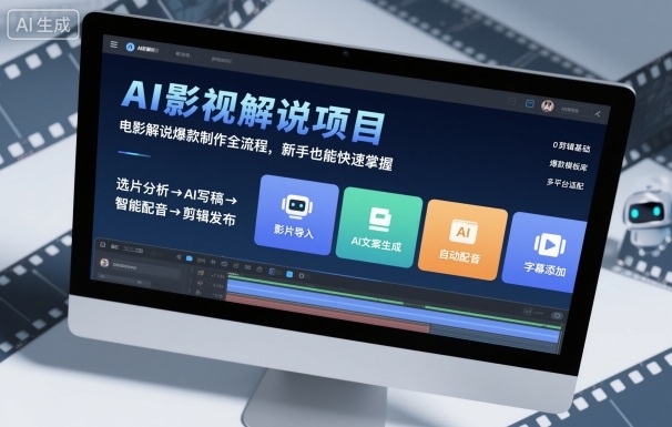 AI影视解说项目，电影解说爆款制作全流程，新手也能快速掌握-知创网