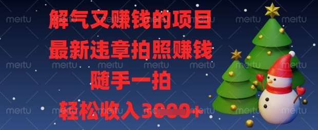 解气又挣钱的项目，最新违章拍照挣钱，随手一拍，轻松收入数张【揭秘】-知创网