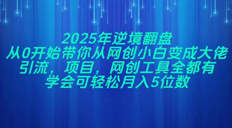 （14473期）2025年逆境翻盘，从0开始带你从网创小白变成大佬，引流，项目，网创工…-知创网