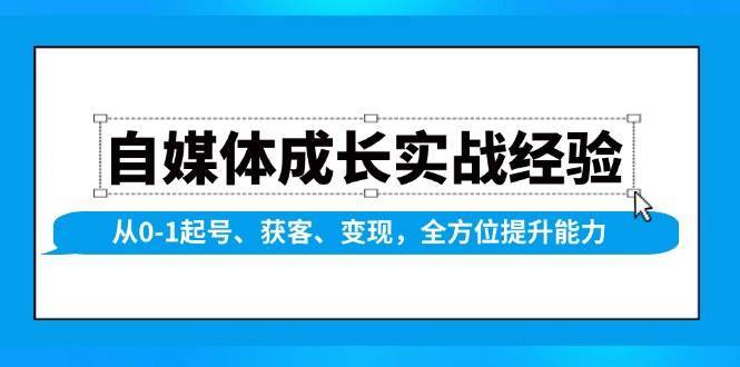 自媒体成长实战经验，从0-1起号、获客、变现，全方位提升能力-知创网
