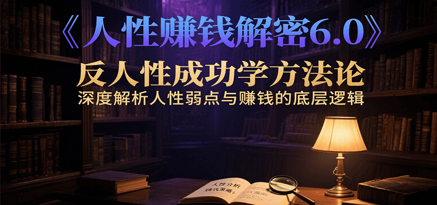 人性赚钱解密6.0，反人性成功学方法论，深度解析人性弱点与赚钱的底层逻辑-知创网