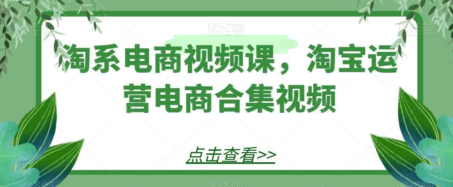 淘系电商视频课,淘宝运营电商合集视频-知创网