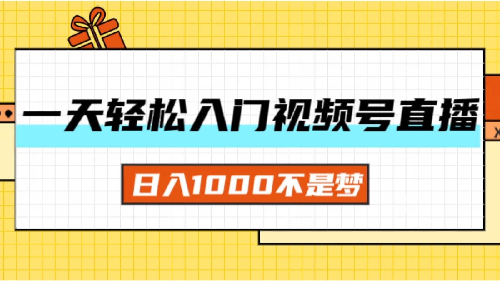 (11906期)一天入门视频号直播带货,日入1000不是梦-知创网