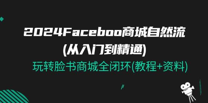 （11368期）2024Faceboo 商城自然流(从入门到精通)，玩转脸书商城全闭环(教程+资料)-知创网