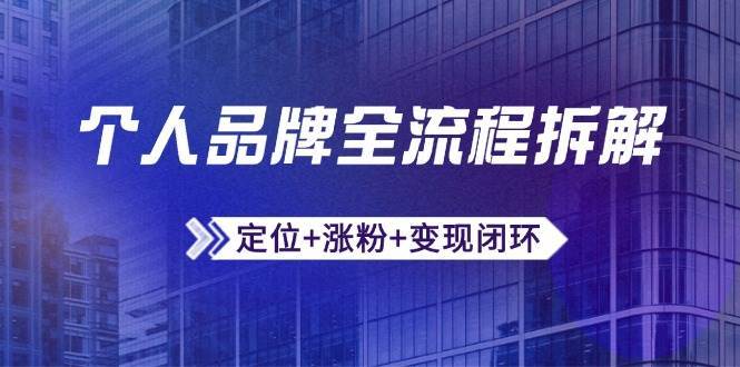 个人品牌全流程拆解：定位+涨粉+变现闭环，微信生态运营与资源整合-知创网