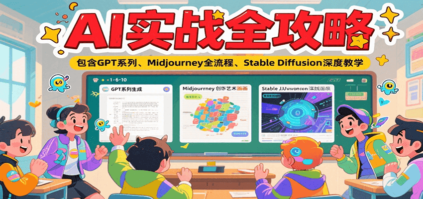 AI实战全攻略，包含GPT系列、Midjourney全流程、Stable Diffusion深度教学-知创网