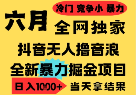 25年6月高爆抖音无人直播最新撸音浪掘金项目，小白可做，无脑日入1k+，门槛低可批量矩阵【揭秘】-知创网
