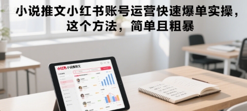小说推文小红书账号运营快速爆单实操，这个方法，简单且粗暴-知创网