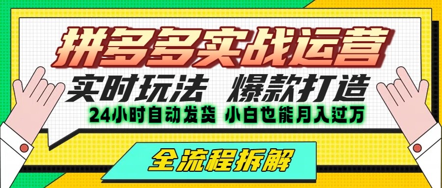 拼多多最新实战运营高投产：长久稳定项目，单店利润一天三位数-知创网