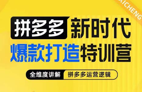 玺承·拼多多新时代爆款打造特训营，全维度讲解拼多多运营逻辑-知创网