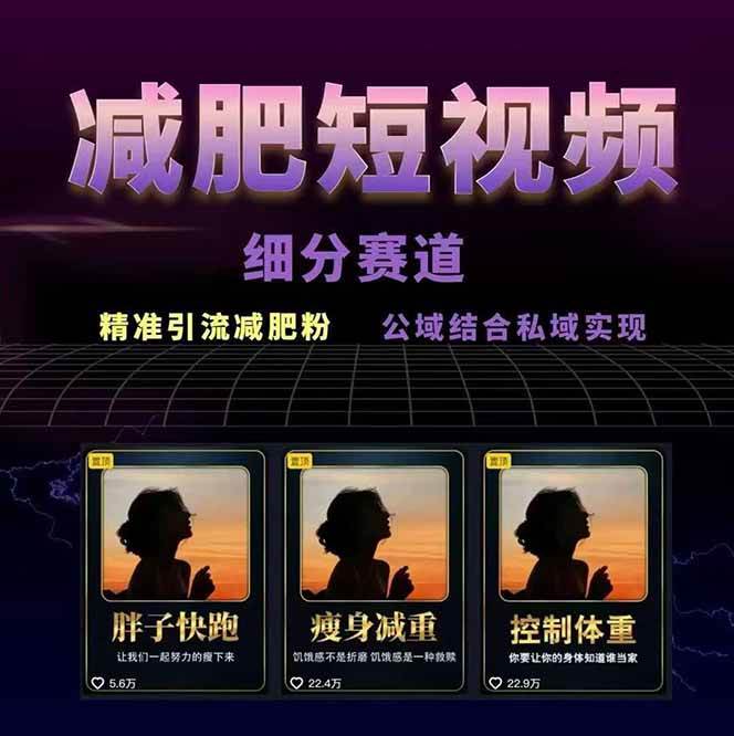 图片[2]-减肥短视频运营实战课：含素材制作、剪映教学，讲精准引流、变现设计与内容模板技巧-知创网