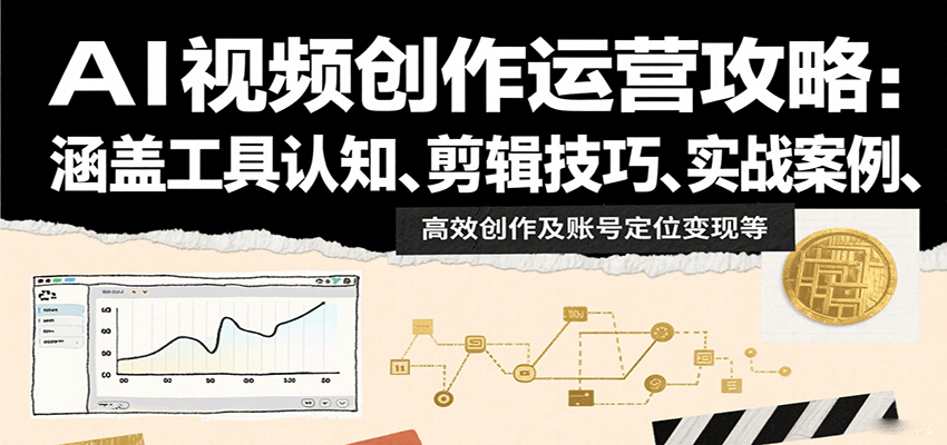 AI视频创作运营攻略：涵盖工具认知、剪辑技巧、实战案例、高效创作及账号定位变现等-知创网