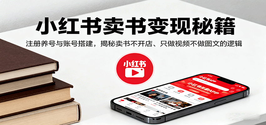 小红书卖书变现秘籍,注册养号与账号搭建,揭秘卖书不开店、只做视频不做图文的逻辑-知创网