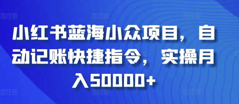 小红书蓝海小众项目，自动记账快捷指令，实操月入50000+【揭秘】-知创网