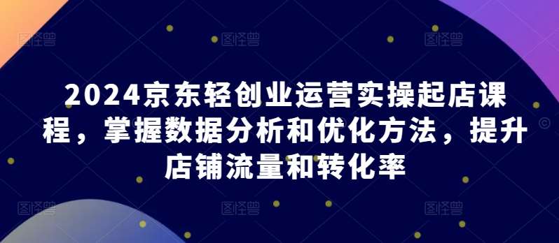 2024京东轻创业运营实操起店课程，掌握数据分析和优化方法，提升店铺流量和转化率-知创网