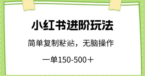 小红书进阶玩法，一单150-500+，简单复制粘贴，小白也能轻松上手【揭秘】-知创网