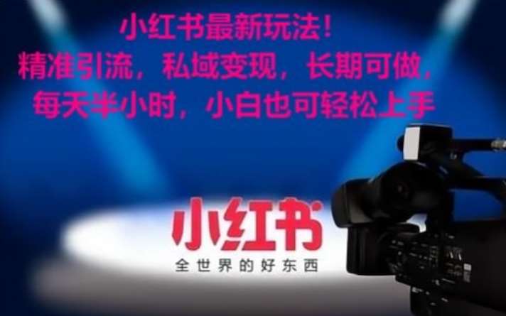 小红书最新玩法！精准引流，私域变现，长期可做，每天半小时，小白也可轻松上手【揭秘】-知创网