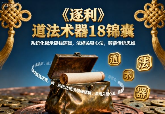 《逐利》道法术器18锦囊,系统化揭示搞钱逻辑,浓缩关键心法,颠覆传统思维-知创网