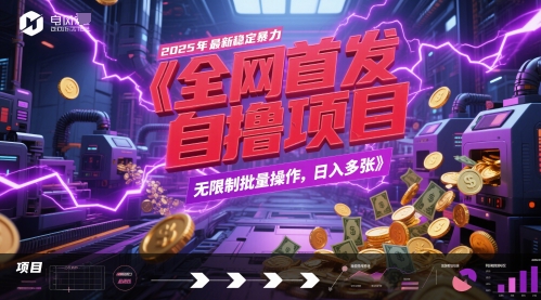 全网首发，2025年最新稳定暴力全自动自撸项目，无限制批量操作，日入多张【揭秘】-知创网