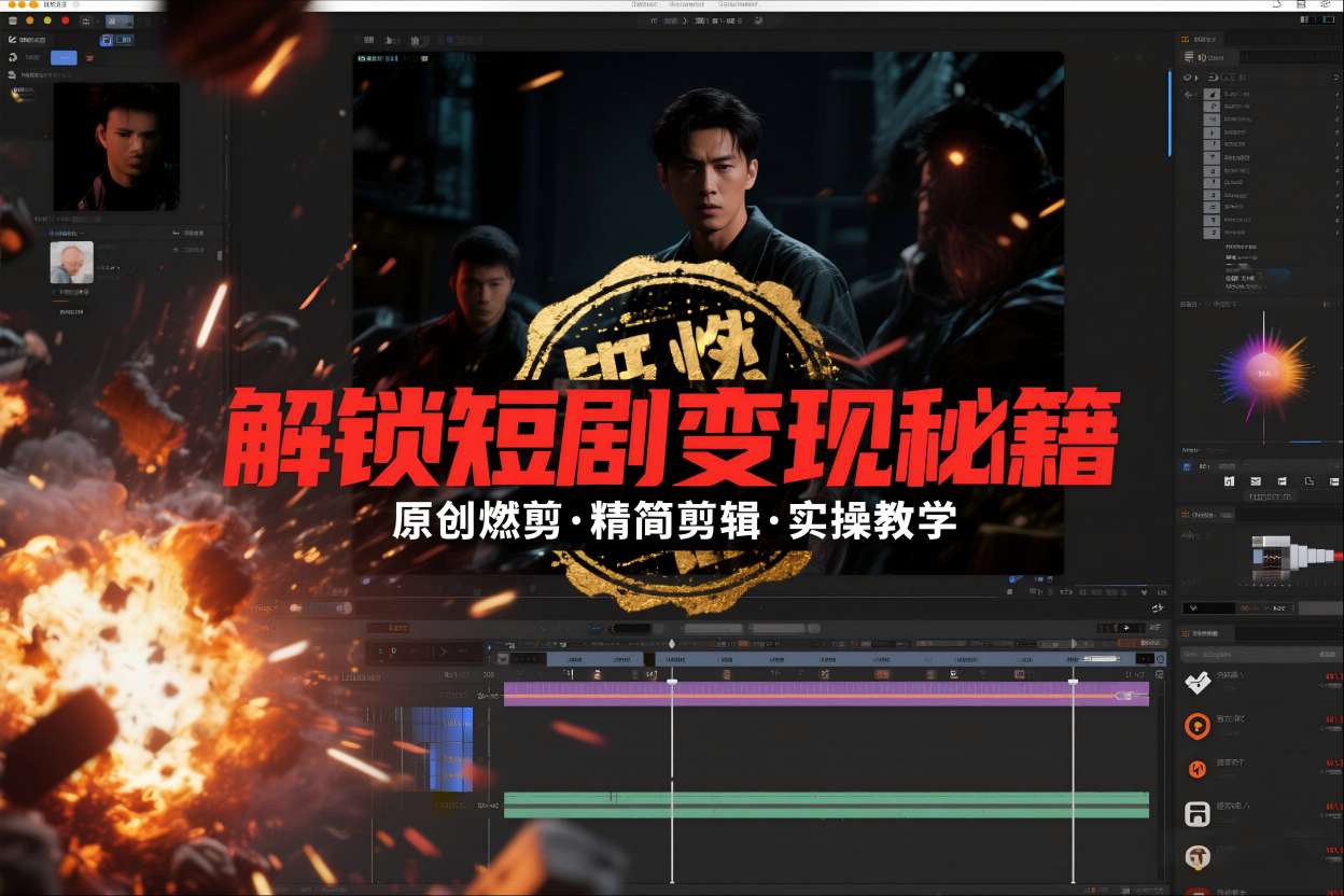 短剧拉新之原创燃剪精简剪辑实操课，解锁短剧变现秘籍-知创网