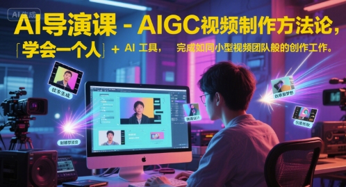 AI导演课-AIGC视频制作方法论，学会一个人+AI工具，完成如同小型视频团队般的创作工作，实现导演梦-知创网