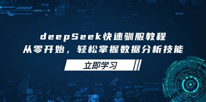 （14536期）deepSeek快速驯服教程，从零开始，轻松掌握数据分析技能-知创网