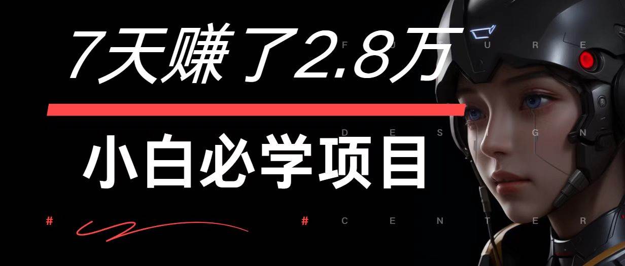 7天赚了2.8万！每单利润最少500+，轻松月入7万+小白有手就行-知创网