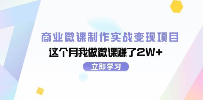 （11959期）商业微课制作实战变现项目，这个月我做微课赚了2W+-知创网
