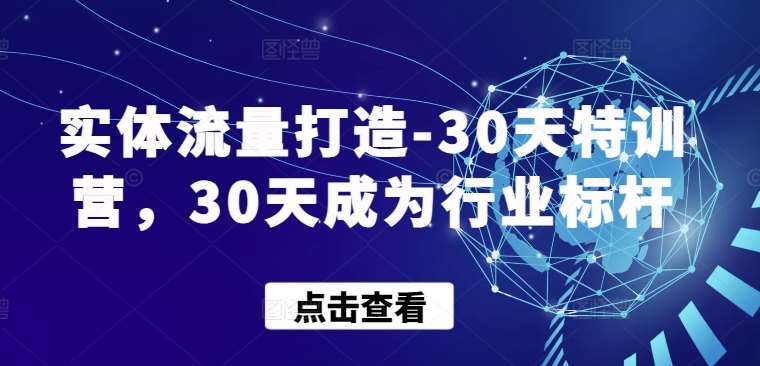 实体流量打造-30天特训营，30天成为行业标杆-知创网