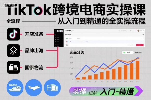 TikTok跨境电商实操课,从入门到精通的全实操流程-知创网